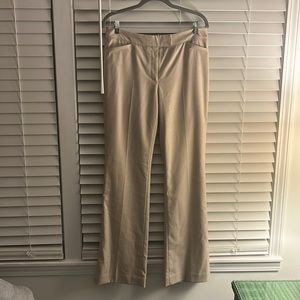 Slim flare beige women’s suit pants, size 6, never worn!